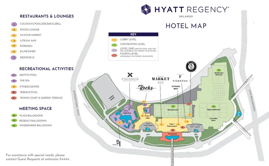 Hyatt Regency Orlando map