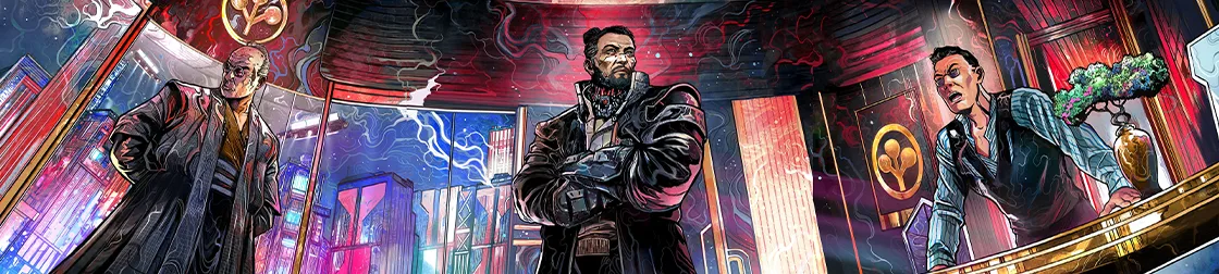 Cyberpunk 2077 art of Goro Takemura and the Arasaka family